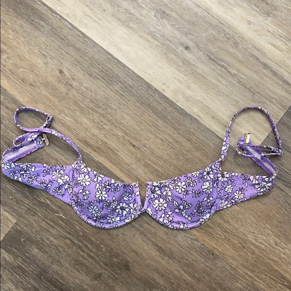 Lilac Flower Bikini Top